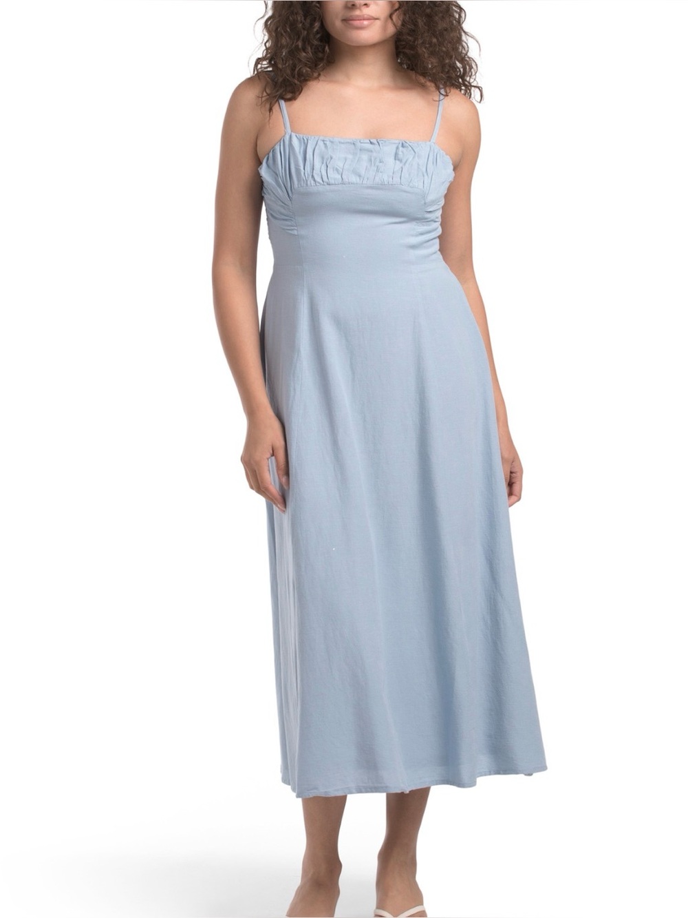 Japna Linen-Blend Smocked Top Maxi Dress